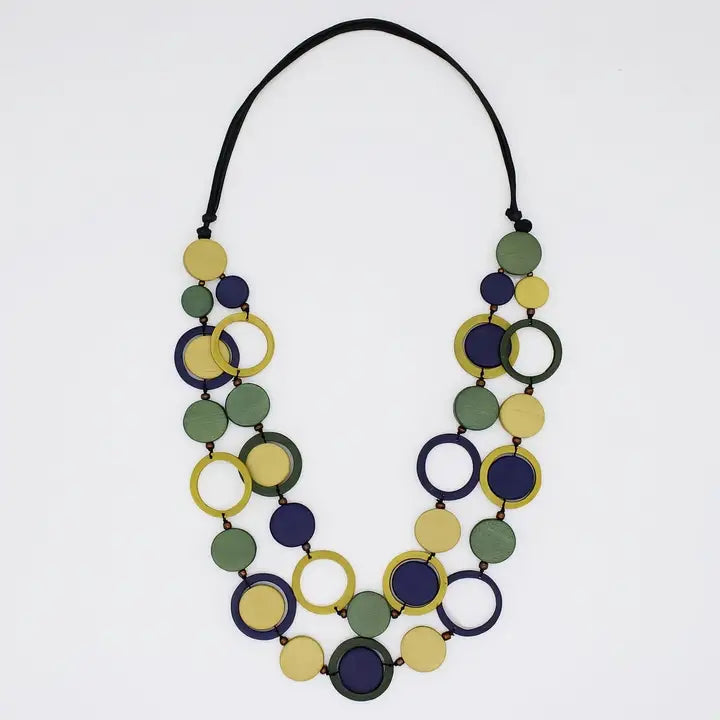 Sylca Yellow Circle Cut Out Necklace