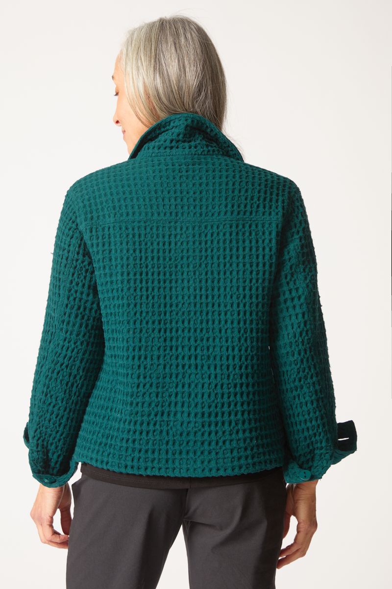 Habitat Washed Honeycomb Shacket in Juniper