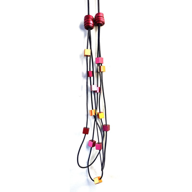 Monica Krexa Paris Necklace in Orange/Fuchsia - Harper Greer