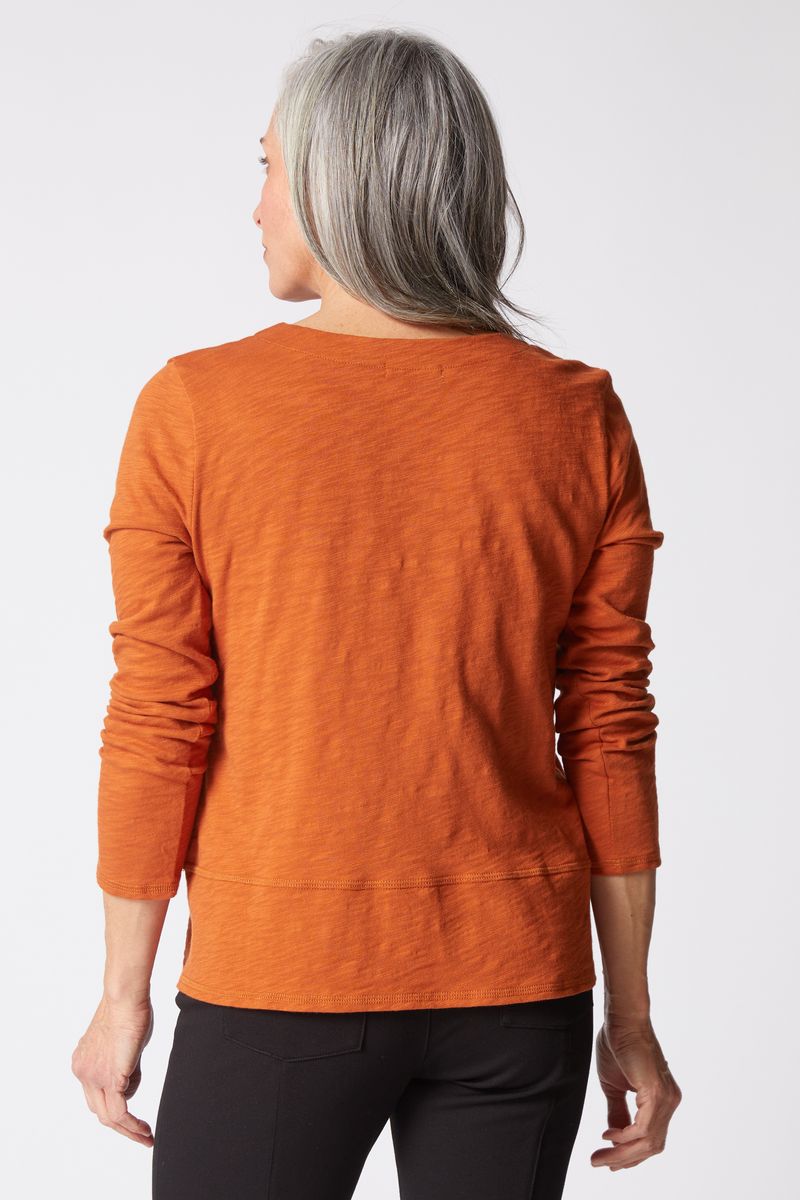 Habitat Cotton Pebble Seamed Tee in Paprika