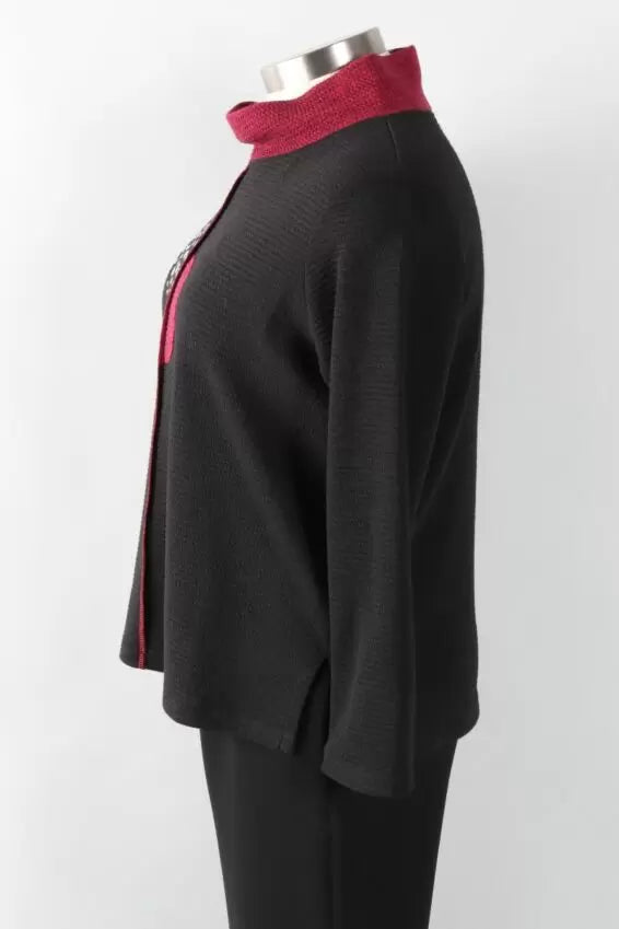 Christopher Calvin Mock Neck Top in Punch