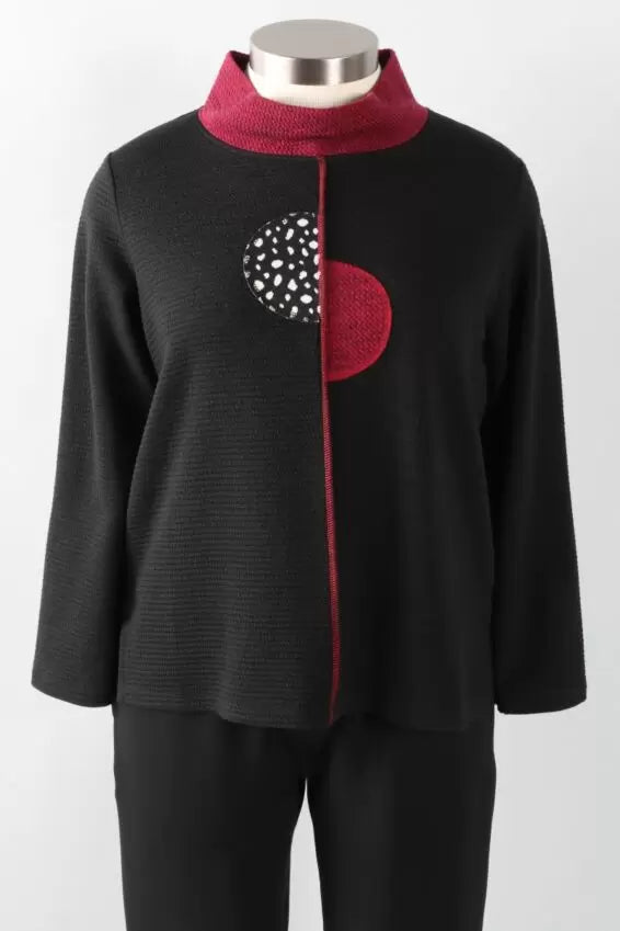 Christopher Calvin Mock Neck Top in Punch