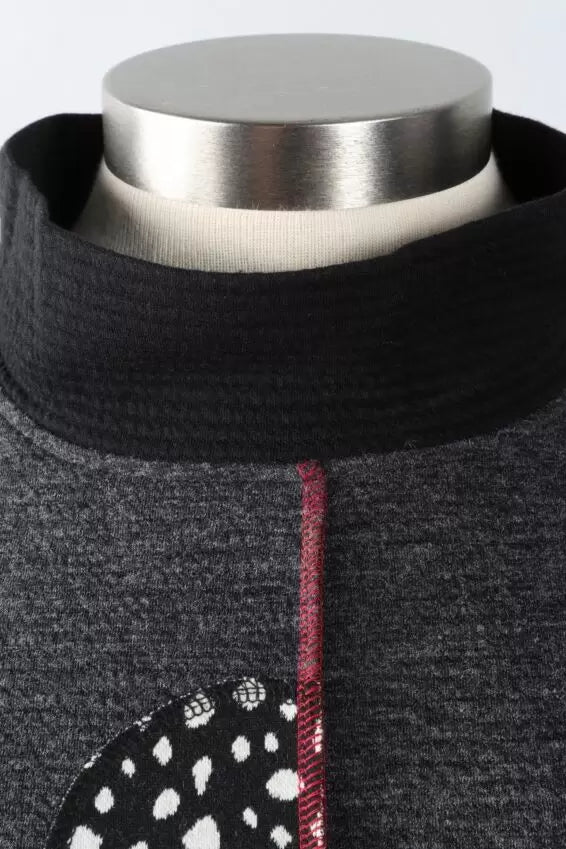 Christopher Calvin Mock Neck Top in Grey