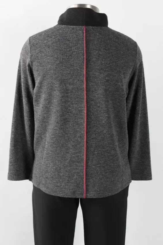 Christopher Calvin Mock Neck Top in Grey