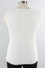 Fenini Pleated Knit Tank in White