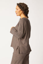 Habitat Pasadena Stripe Canyon Pullover in Truffle