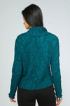 Olivia Sculpted Floral Embossed Cowl in Marine