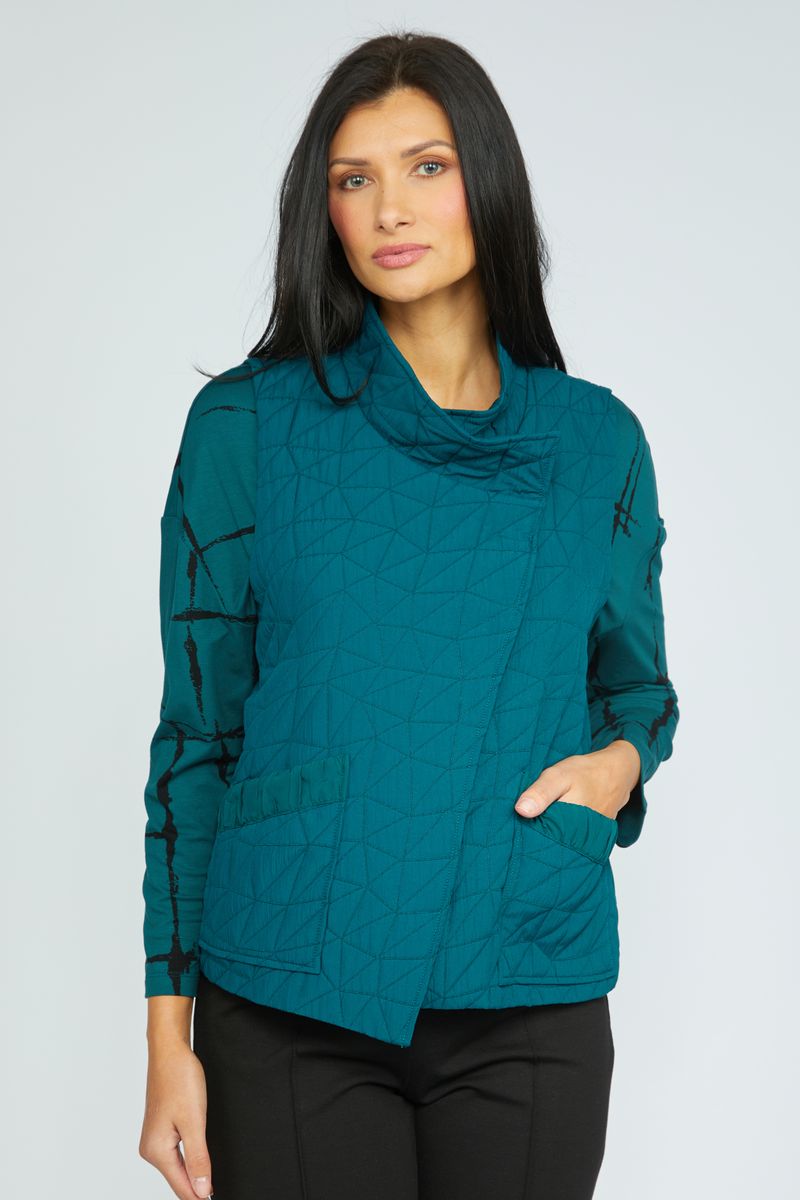 Olivia Kaleidoscope Quilt Vest in Marine