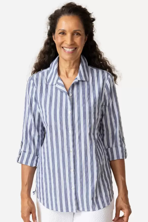 Habitat Ribbon Trim Tunic in Palm Beach Stripe
