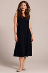 Sympli Square Neck Fit & Flare Dress in Navy