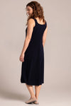 Sympli Square Neck Fit & Flare Dress in Navy