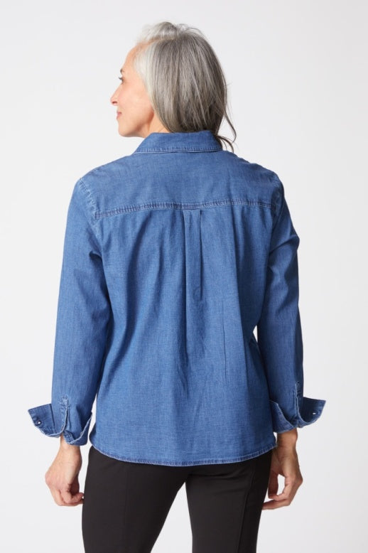Habitat Perfect Travel Denim Shaped Shirt in Medium Denim