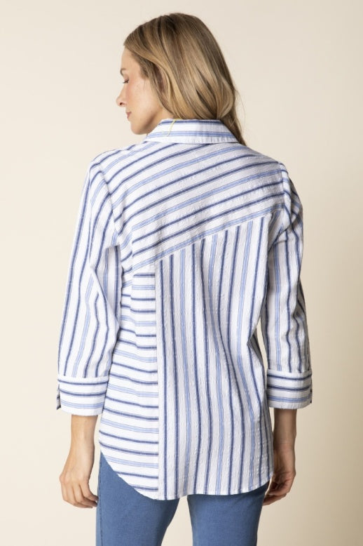 Habitat Hampton Stripe Montauk Shirt in Sky - Harper Greer