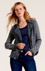 Nic + Zoe Fringe Mix Knit Jacket