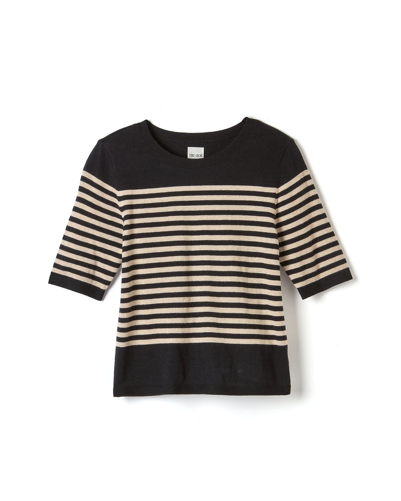 Nic + Zoe Stripe Pure Cotton Sweater Tee