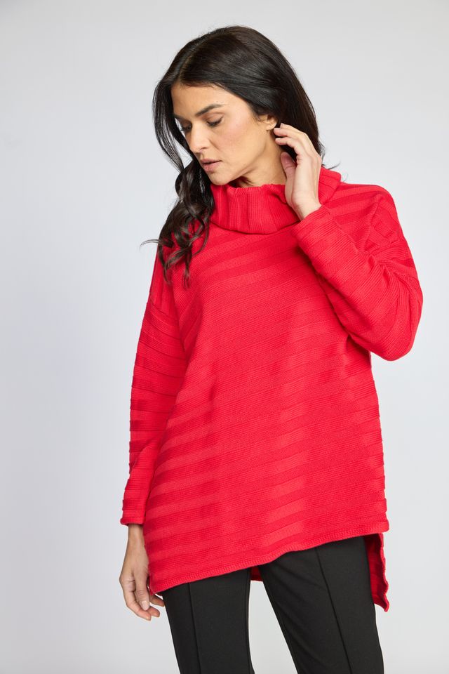 OLIVIA BY HABITAT STATEMENT RIB DIAGONAL TURTLENECK IN ROMA - Harper Greer