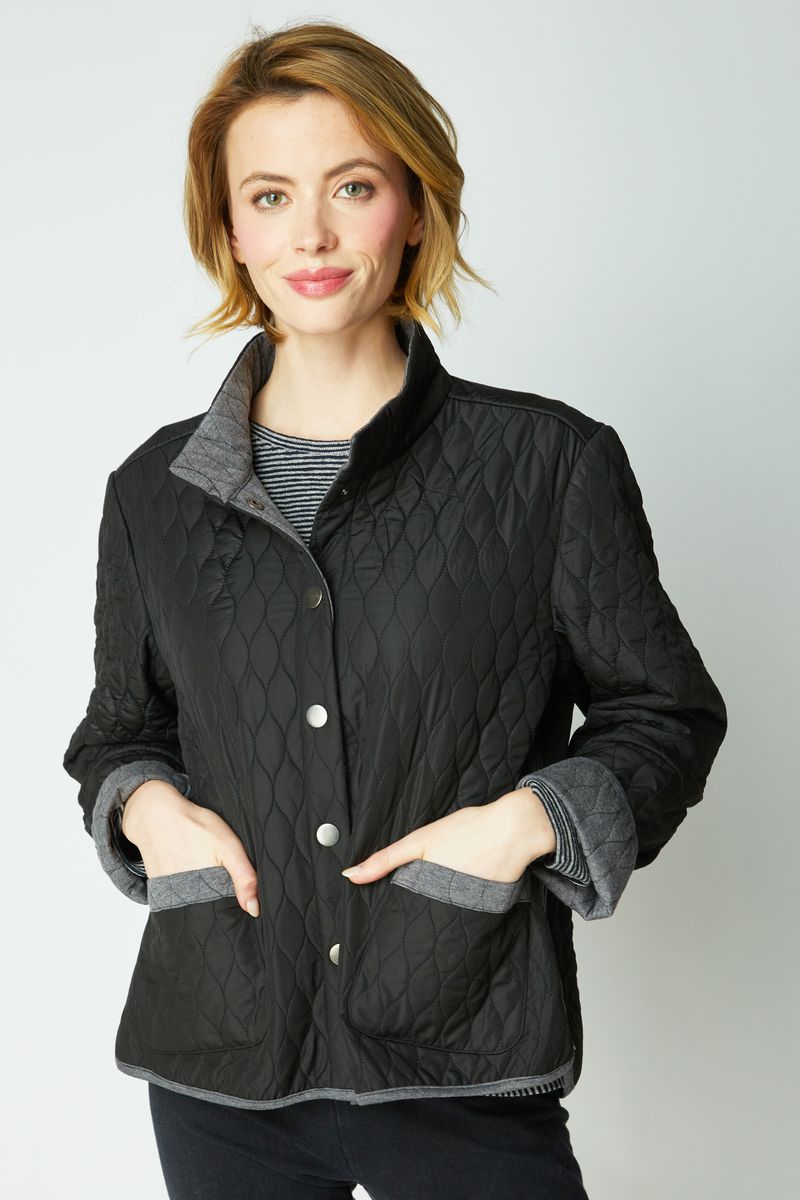 Habitat Double Faced Quilted Urban Jacket in Black