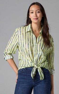 Nic + Zoe Watercolor Stripe Boyfriend Shirt